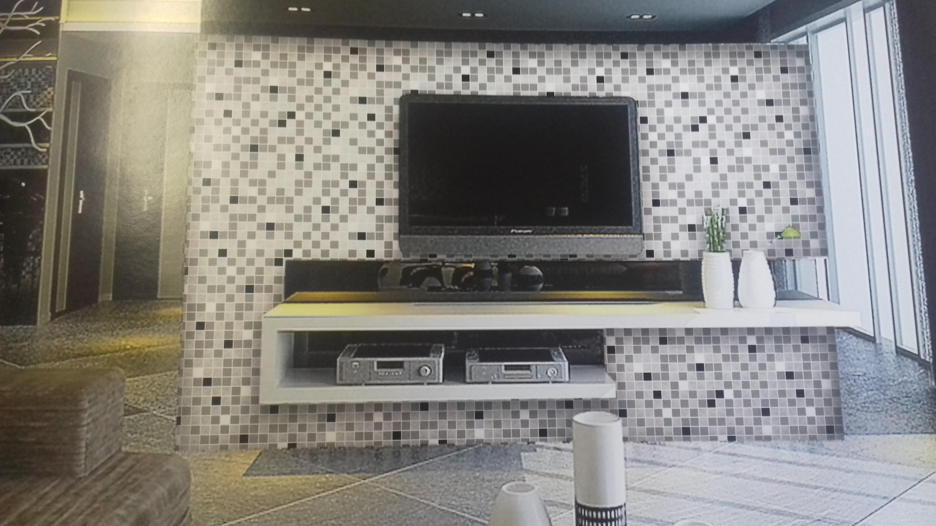 Papel de parede vinílico estampa pastilha