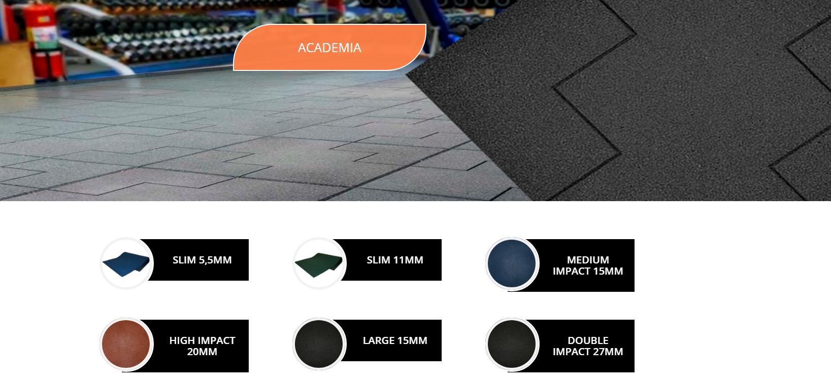 Piso emborrachado para academia